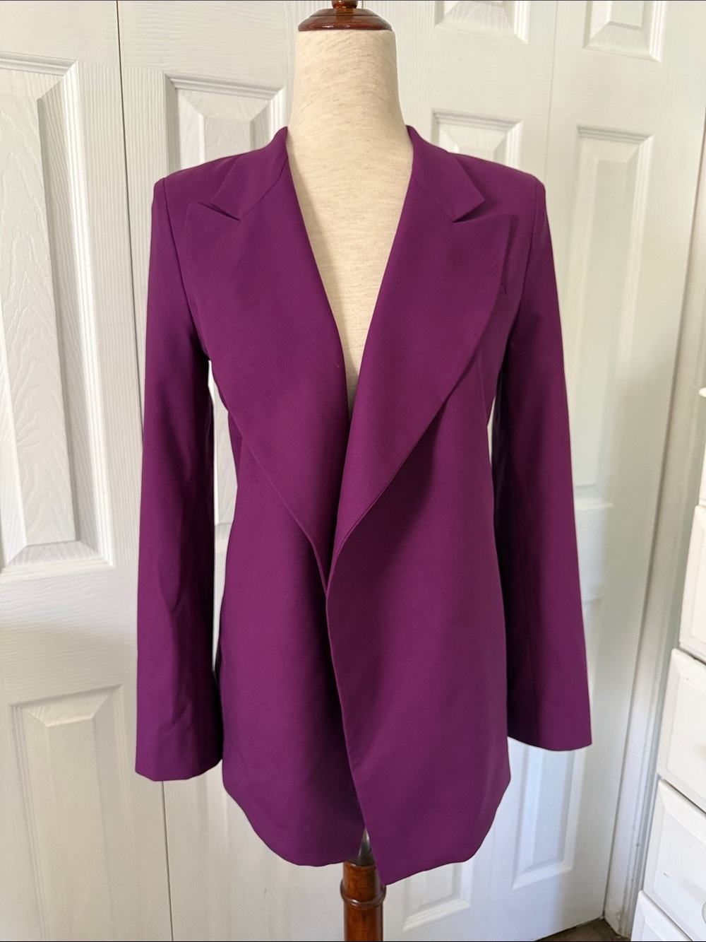 MM Lafleur Plum Open-Front Blazer Sz XS